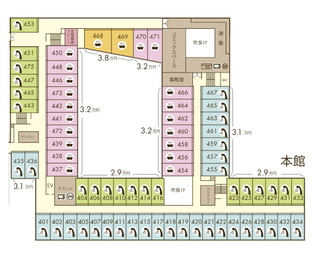 本館 4F 見取り図